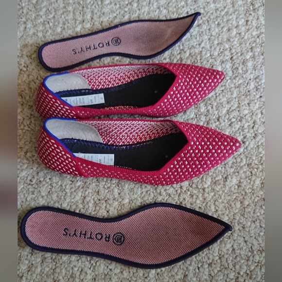 Rothy's The Point Red Apple Honeycomb Knit Flats size 9 - Picture 11 of 12